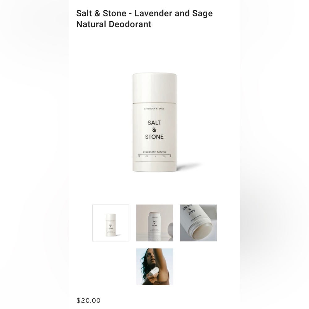 Salt and Stone Lavender and Sage Extra Strength Deodorant 2.6 oz